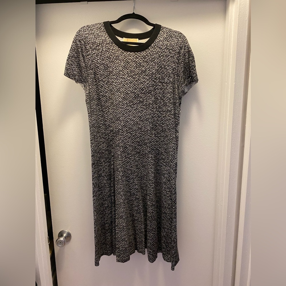 Michael Kors black and grey sweater dress.